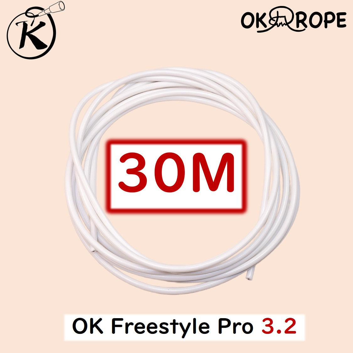 OK Freestyle Pro 2.3/2.5/2.8/3.0/3.2/3.7 ロープのみ -ワイヤー入りビニールロープ