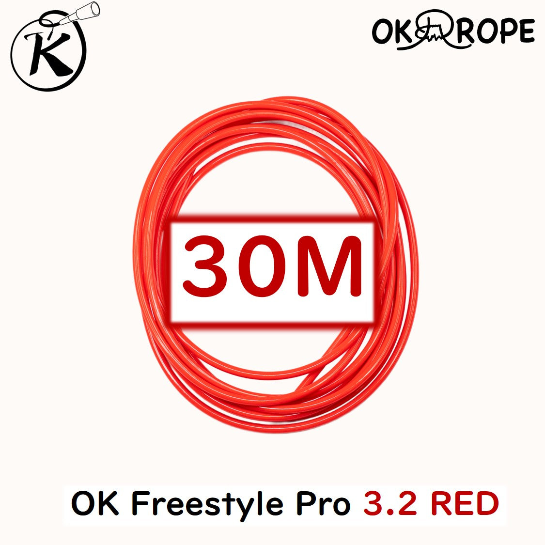OK Freestyle Pro 2.3/2.5/2.8/3.0/3.2/3.7 ロープのみ -ワイヤー入りビニールロープ