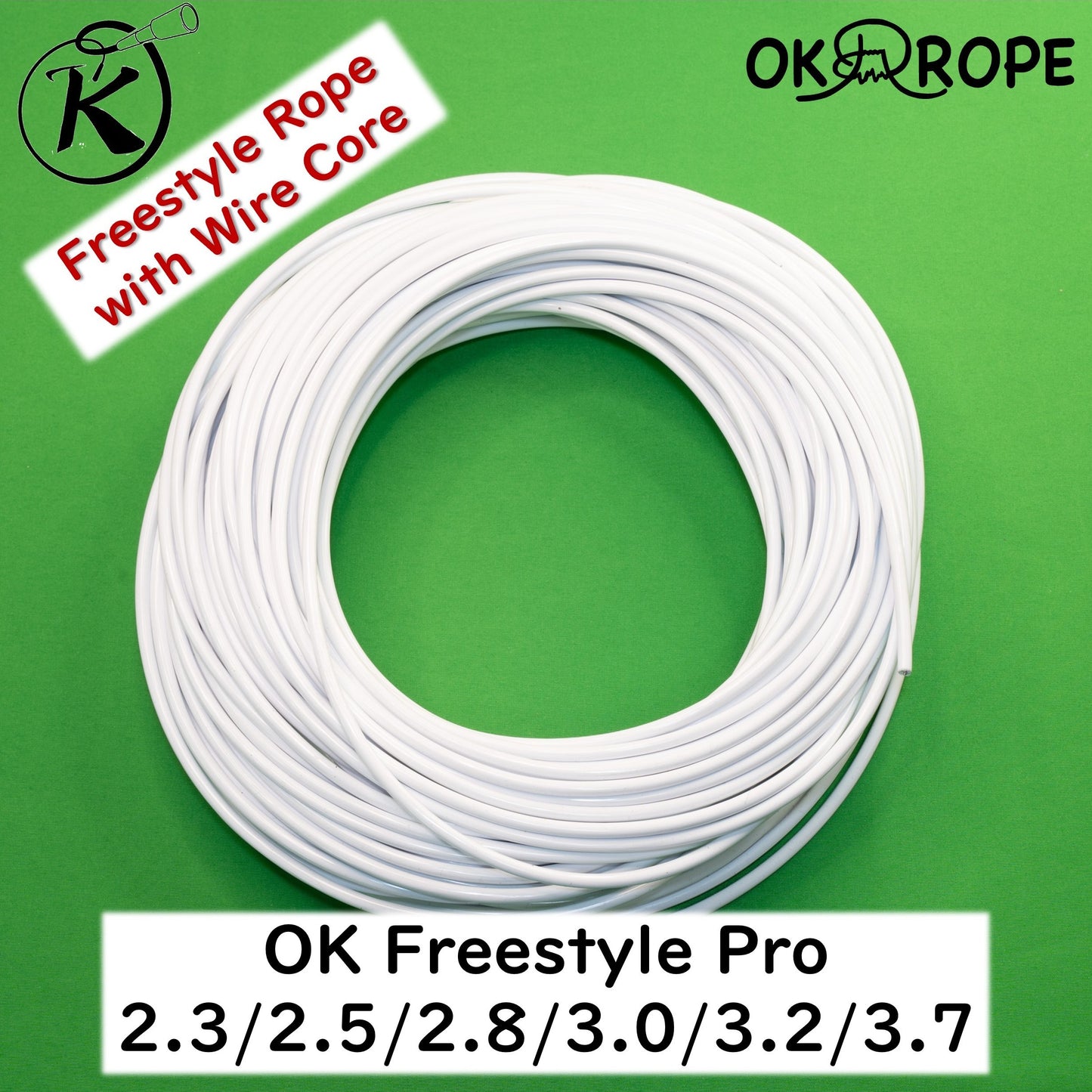 OK Freestyle Pro 2.3/2.5/2.8/3.0/3.2/3.7 ロープのみ -ワイヤー入りビニールロープ
